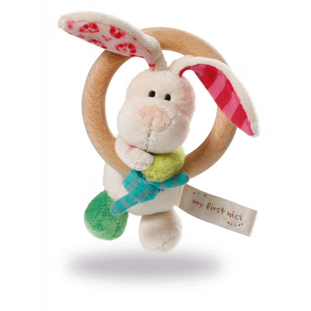 NICI Holzgreifring Hase Tilli mit Glocke