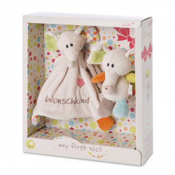 Schmusetier Elefant Dundi und Schmusetuch in Geschenkverpackung