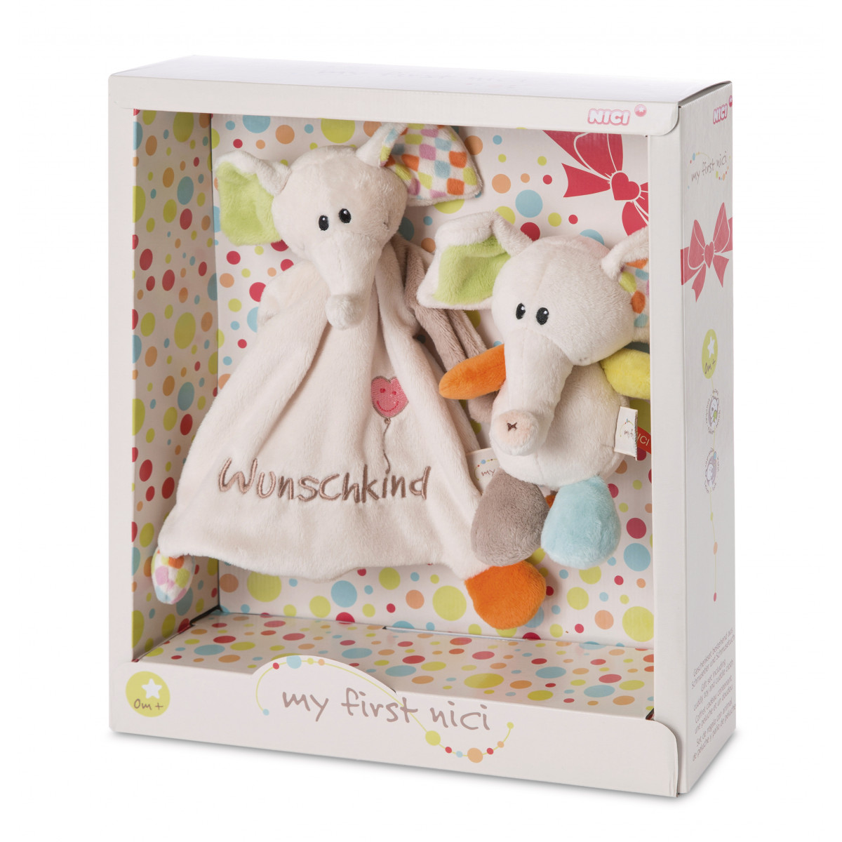 Schmusetier Elefant Dundi und Schmusetuch in Geschenkverpackung