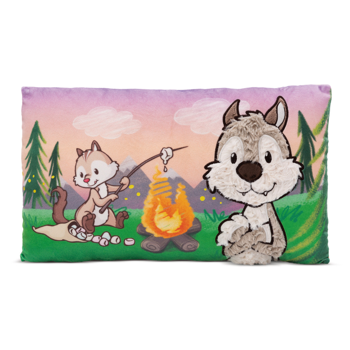 Kissen Wolf Winny & Streifenhörnchen Jojo 43x25cm