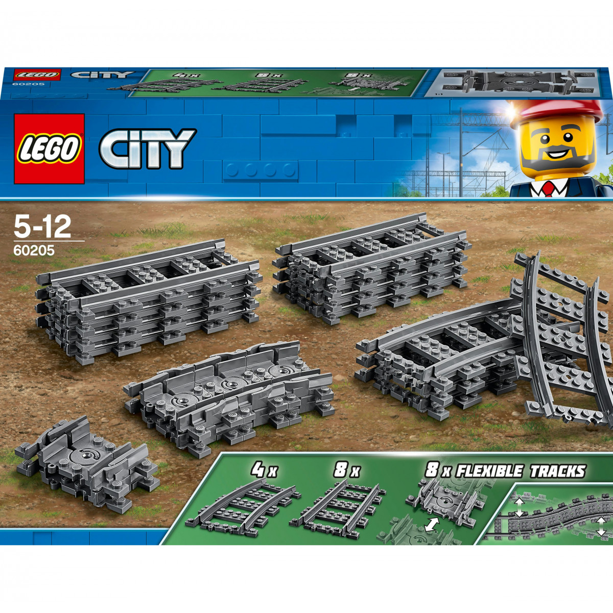LEGO® City 60205 Schienen und Kurven, 20 Teile