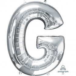 SuperShape Buchstabe G Silber Folienballon P50 verpackt 63 x 81 cm