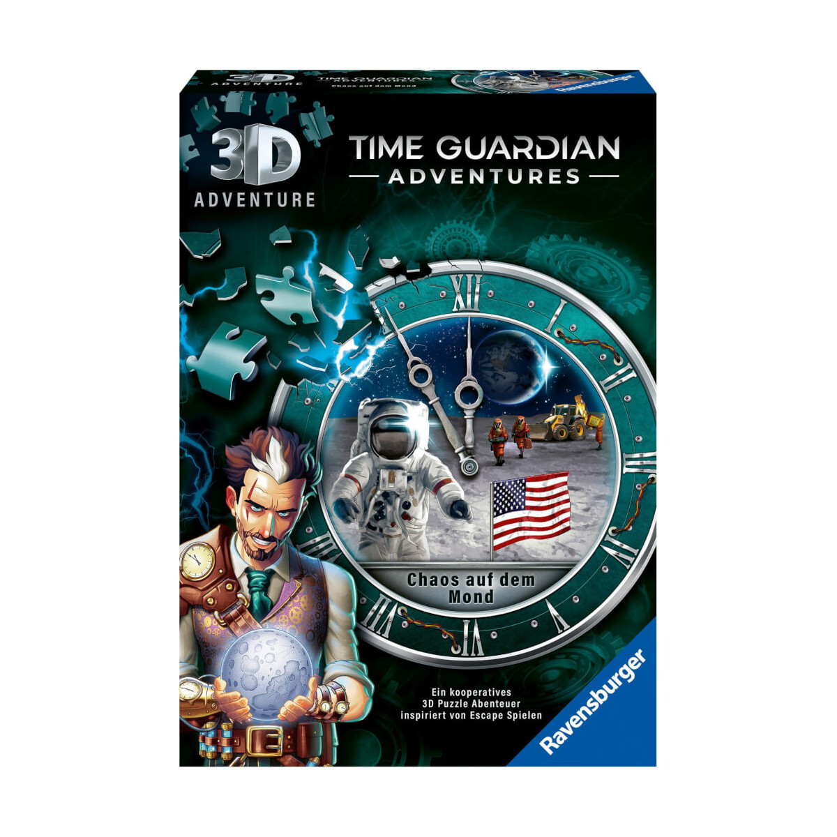 Ravenburger 11539 Puzzle Time Guardian Adventures: Chaos auf dem Mond 3D 216 Teile