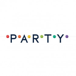 Partykette mit Pom Poms Birthday Accessories Regenbogen farbig 190 cm