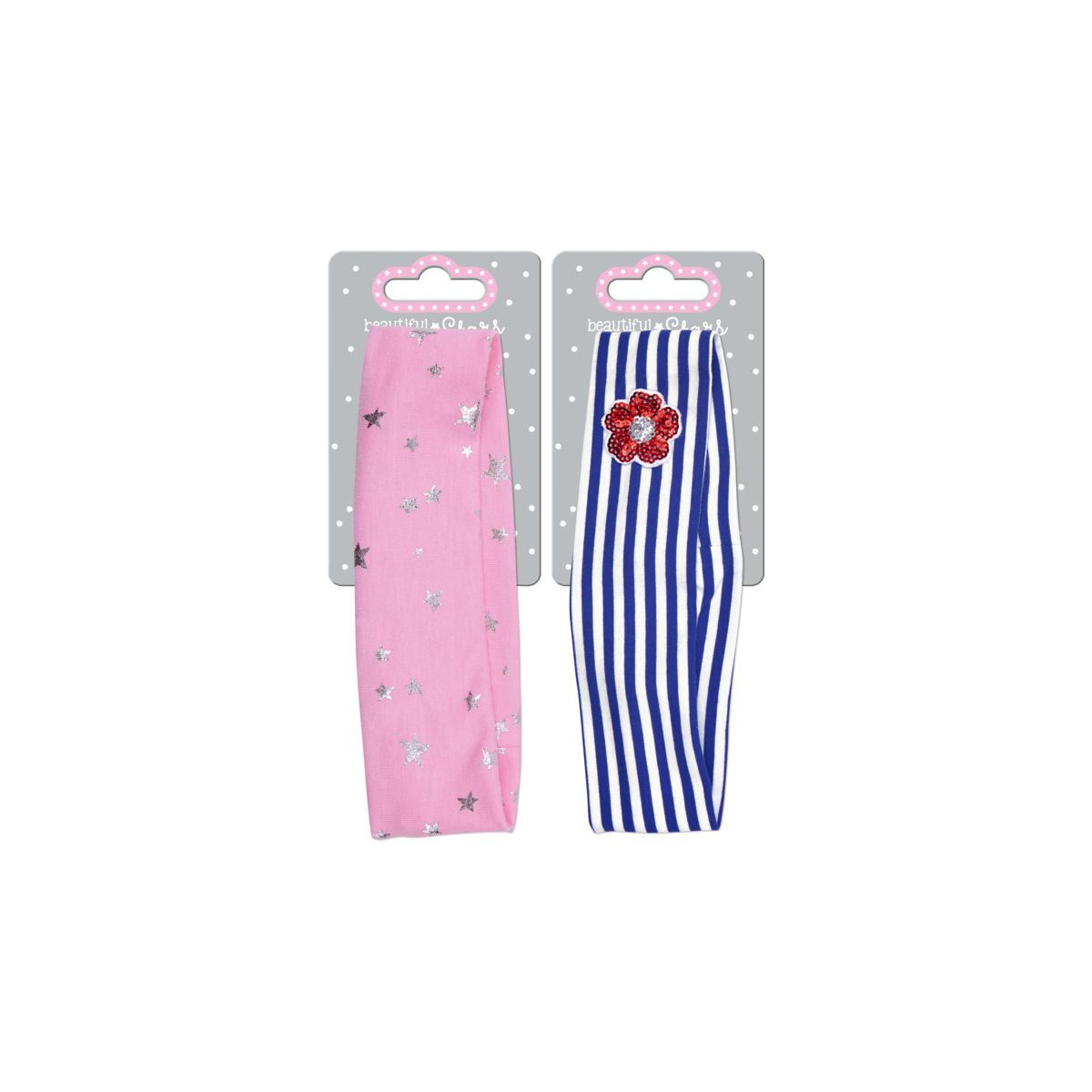 Haarband Jersey rosa blau