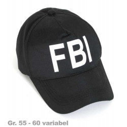 FRIES   FBI Cap, weißer Druck, variable Größe, Gr. 55   60 cm