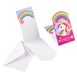 8 Einladungskarten Einhorn m