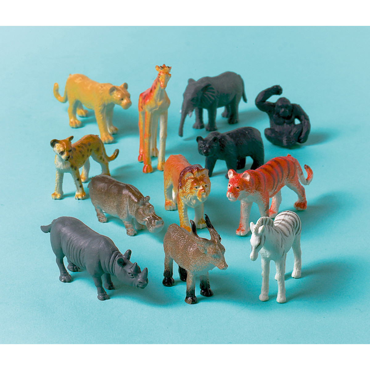 12 Plastic Toy Jungle Animal