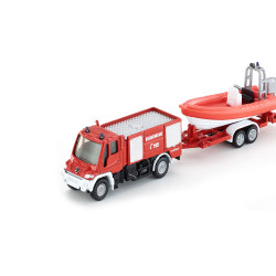 SIKU 1636 Unimog Feuerwehr mit Boot 1:87, sortiert