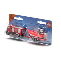 SIKU 1636 Unimog Feuerwehr mit Boot 1:87, sortiert