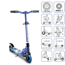 SIX DEGREES Aluminium Scooter Junior 145 mm blau