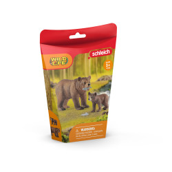 schleich® Wild Life 42473 Grizzlybär Mutter mit Jungem