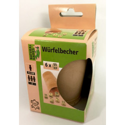 Natural Games Lederwürfelbecher mit 6 Würfeln