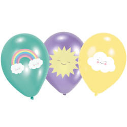 6 Ballons Rainbow & Cloud 27